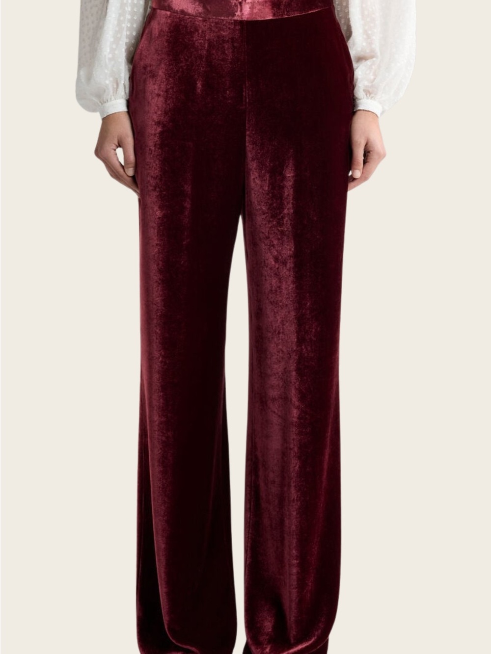 ETRO Women's Velvet Wide-Leg Pants in Burgundy